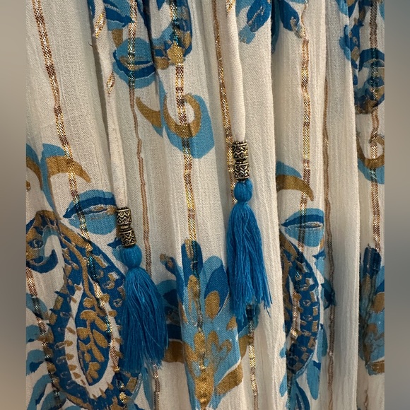 ME 2 MAGIC NWT Blue and White Floral Maxi Dress SIZE XL - Picture 3 of 6